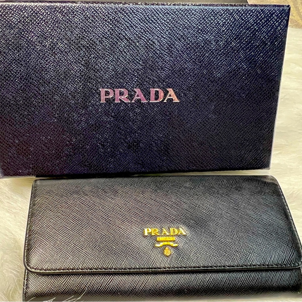 Authentic Prada Saffino Leather Wallet